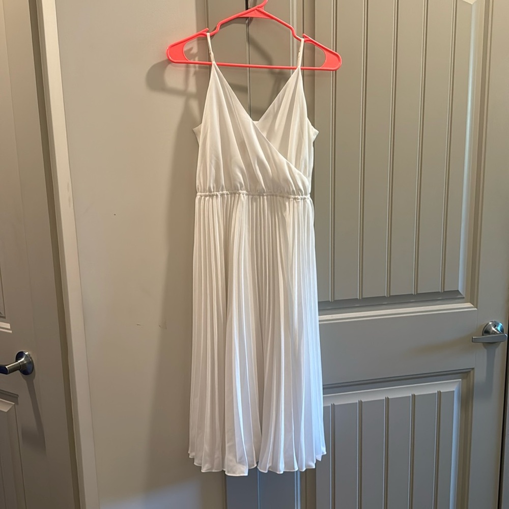 White chiffon dress with slip underneath